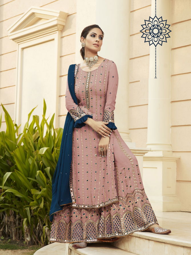 R Nazakat Designer  Latest Fancy Festive Wear Fox Georgette Embroidery Work And Original Mirror  Heavy Santoon  Salwar Suit Collection 